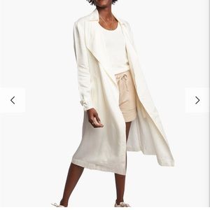 Able Cream Belted Irena Trench Coat size medium in Antique White